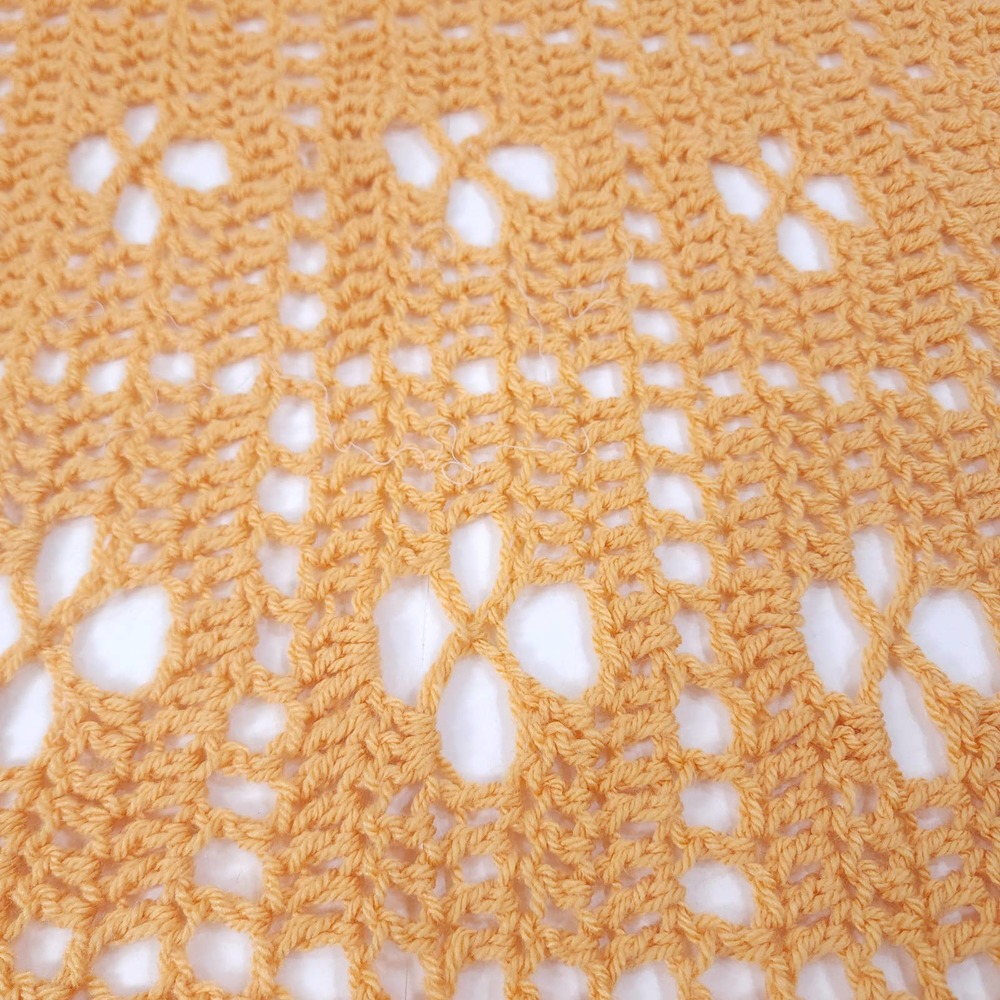 Orange Lace Handmade Crochet Afghan Throw